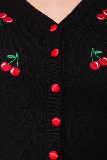 50s  klassiek cherry vestje zwart