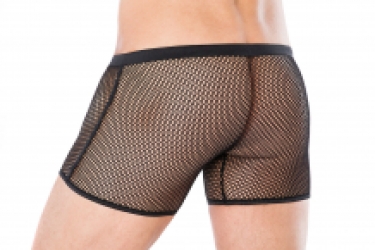 Sexy zwarte wetlook boxershorts