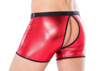 Rode wetlook heren boxer short