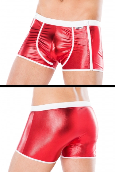 Heren rode wetlook boxers