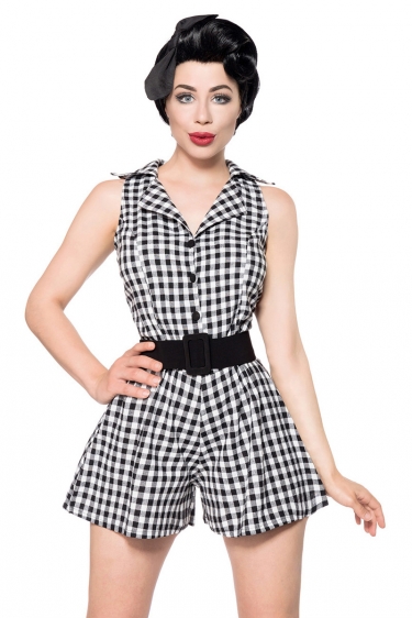 Retro jumpsuit zwart-wit