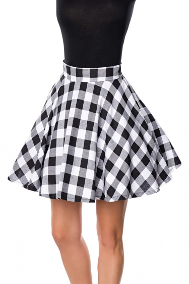 Retro skater swing rok zwart-wit