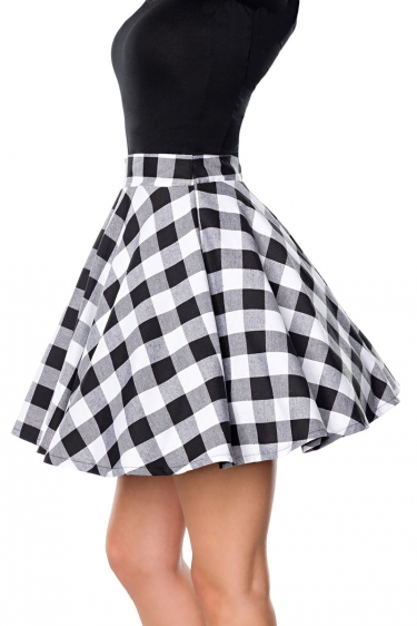 Retro skater swing rok zwart-wit