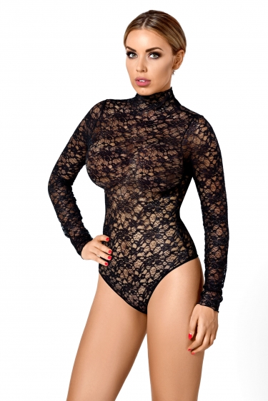 Sexy kanten bodysuit met opstaande kraag