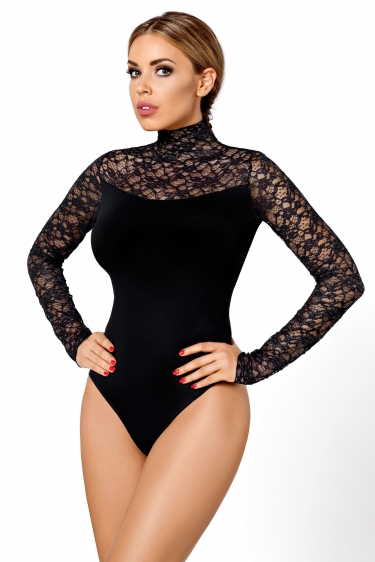 Sexy lange mouwen tricot en kant bodysuit