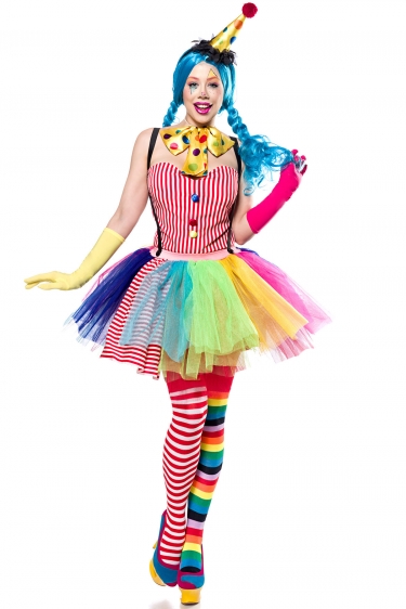 Speels clownmeisje kostuum