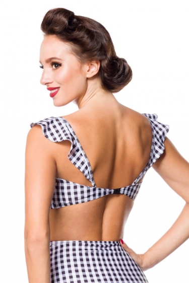 Vintage retro bikini top met gingham pattern