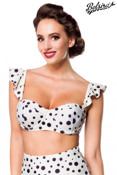 Vintage retro bikini top met polka dot