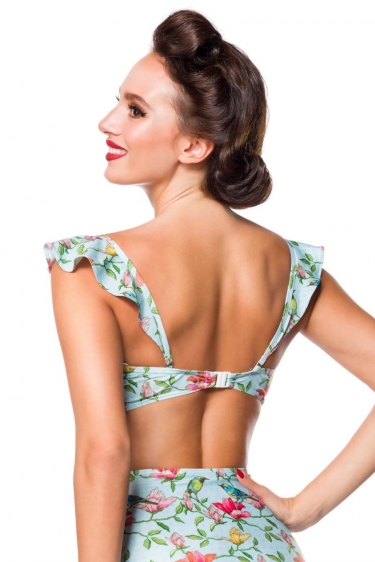 Vintage retro bikini top with bloemen pattern