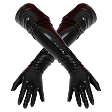 Zwarte latex handschoenen