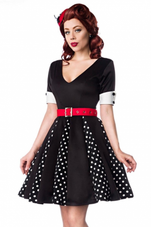 Á Vintage jurkje met zwart polka dot