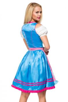 Colorful dirndl with checkered blue-pink apron