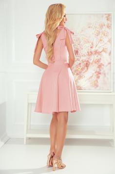 Cocktail skater dress with cleavage pink