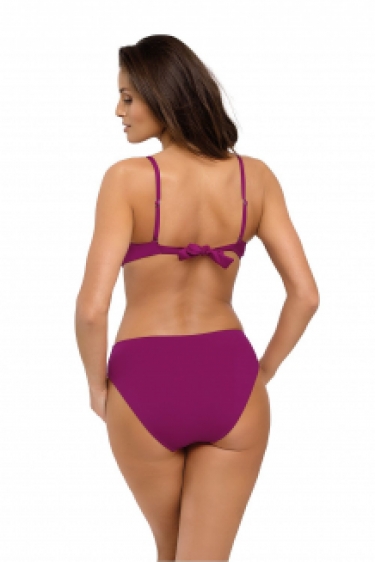 Cubaanse monokini stijl met geplooide overlay paars