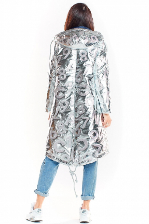 Oversized jas in parka-stijl met capuchon silver
