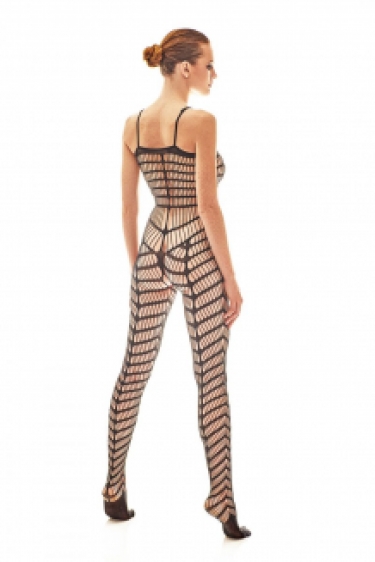 Doorschijnend bodystockings met patroon