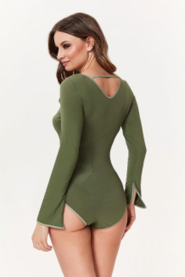 Elegant elastisch katoen bodysuit groen