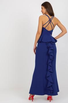 Gala strapless avondjurk blauw