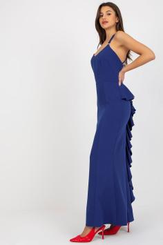 Gala strapless avondjurk blauw