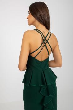 Gala strapless avondjurk groen