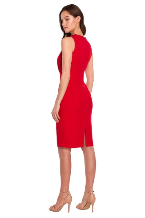 Gekruiste halslijn bodycon cocktailjurk red