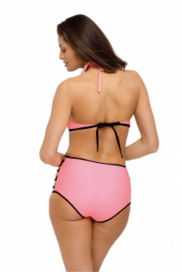 Halter bikini met hoge taille broekje pink
