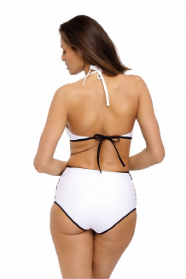 Halter bikini met hoge taille broekje wit