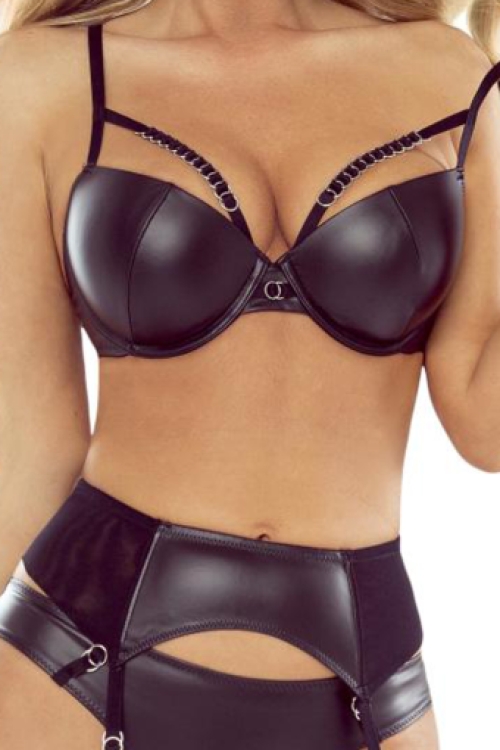 Hard & Chic Underwired Bra and Briefs Black