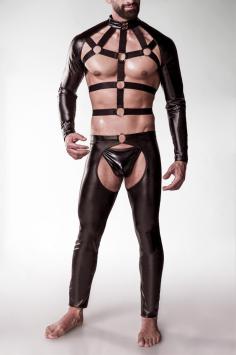 Heren kinky chaps harnas set