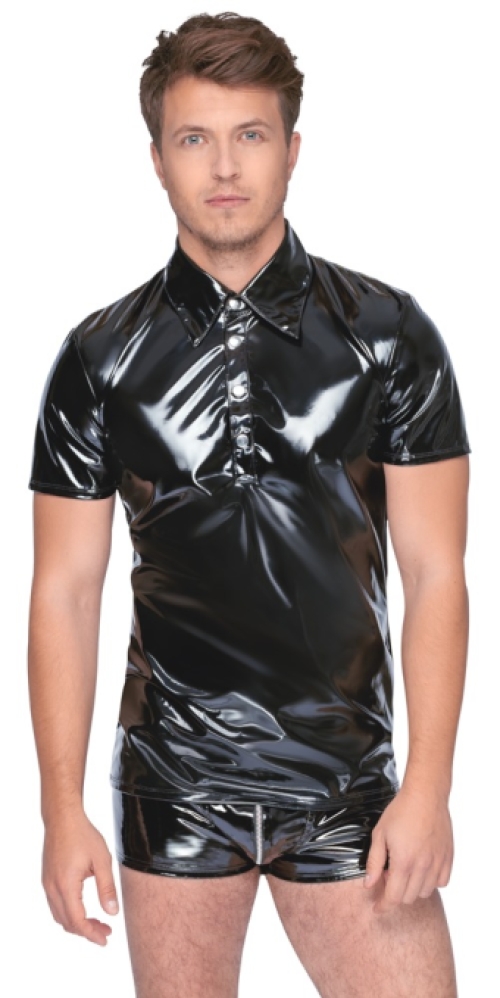 Heren lak polo shirt