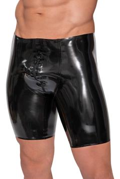 Heren latex biker shorts