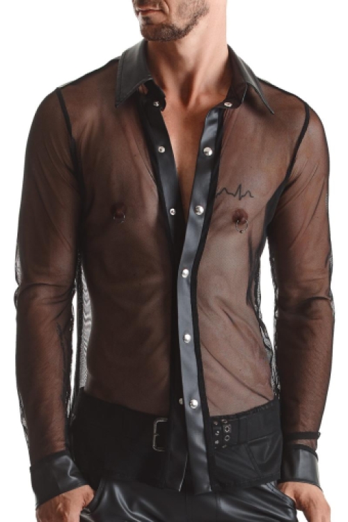 Heren mesh slim-fit shirt RFP