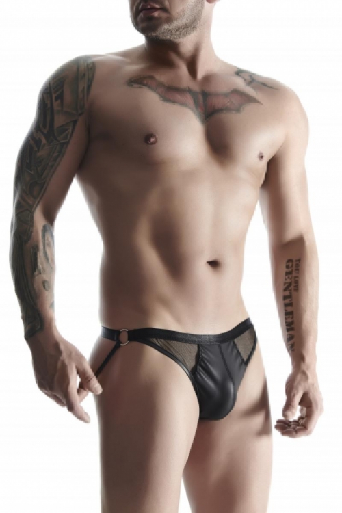 Heren sexy wetlook en mesh jockstrap 