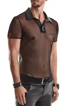 Heren transparante polo shirt