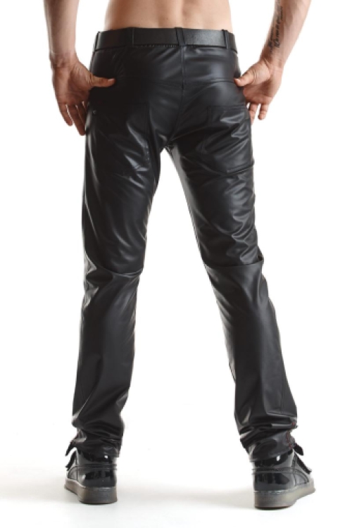 Heren wetlook broek cinema noir