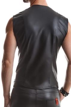 Heren wetlook moderne vest