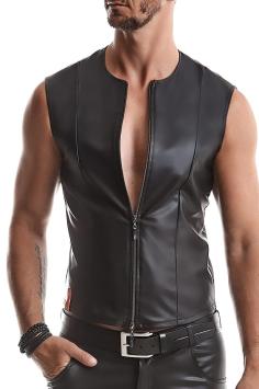 Heren wetlook moderne vest