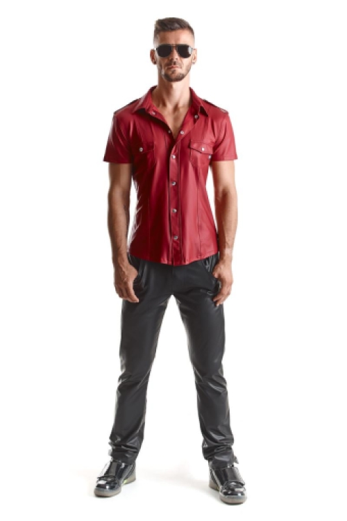 Heren wetlook shirt van RFP rood