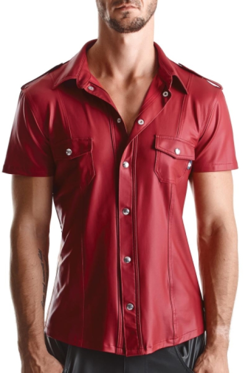 Heren wetlook shirt van RFP rood