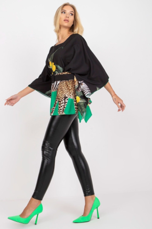 Jungle vleermuismouwen blouse black