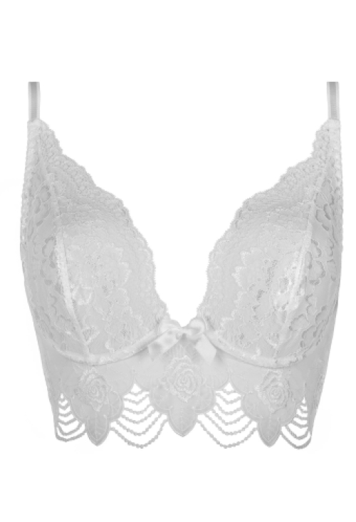 Kanten beugelcups bustier bh wit