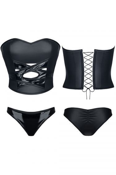 Kinky eco-leer bandeau top en slipje