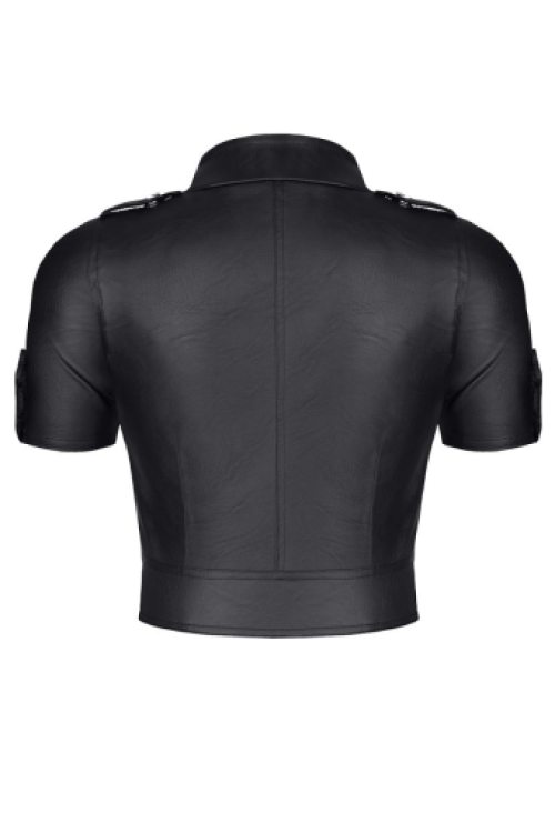 Kinky kunstleer korte biker jacket