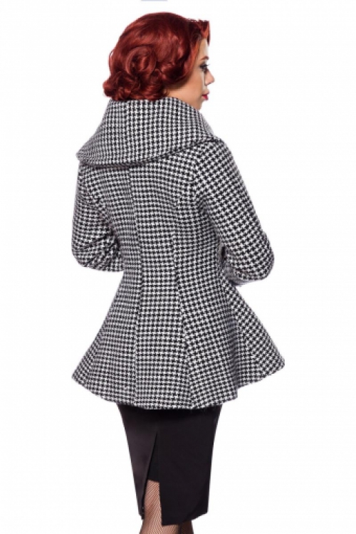 Klassiek 50s stijl coat in houndstooth