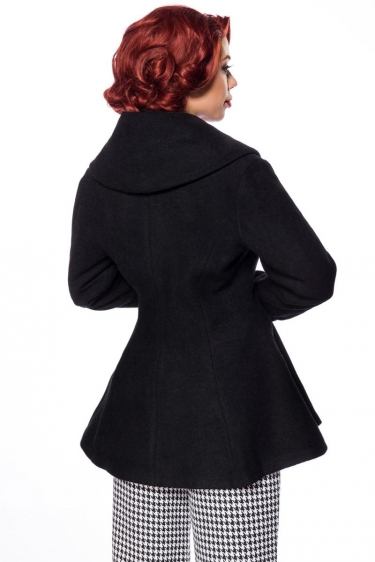 Klassiek 50s stijl coat in zwart