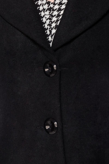 Klassiek 50s stijl coat in zwart