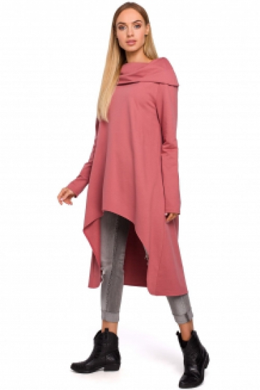 Lang asymmetrische tuniek pink