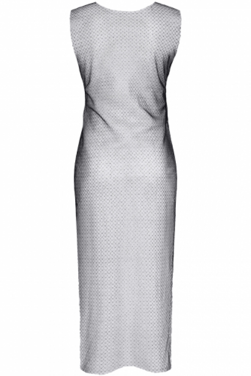 Lange transparant jurk in onafgewerkte look