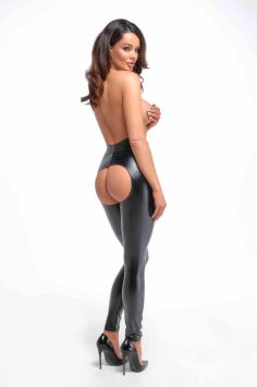 Libido wetlook kruiloze legging