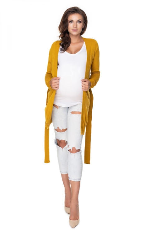 Mama zwangerschap vest papillon mustard